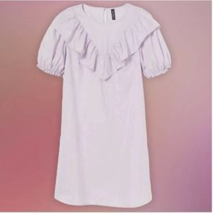 100% Cotton HM Conscience Flounce Lilac Dress - XS